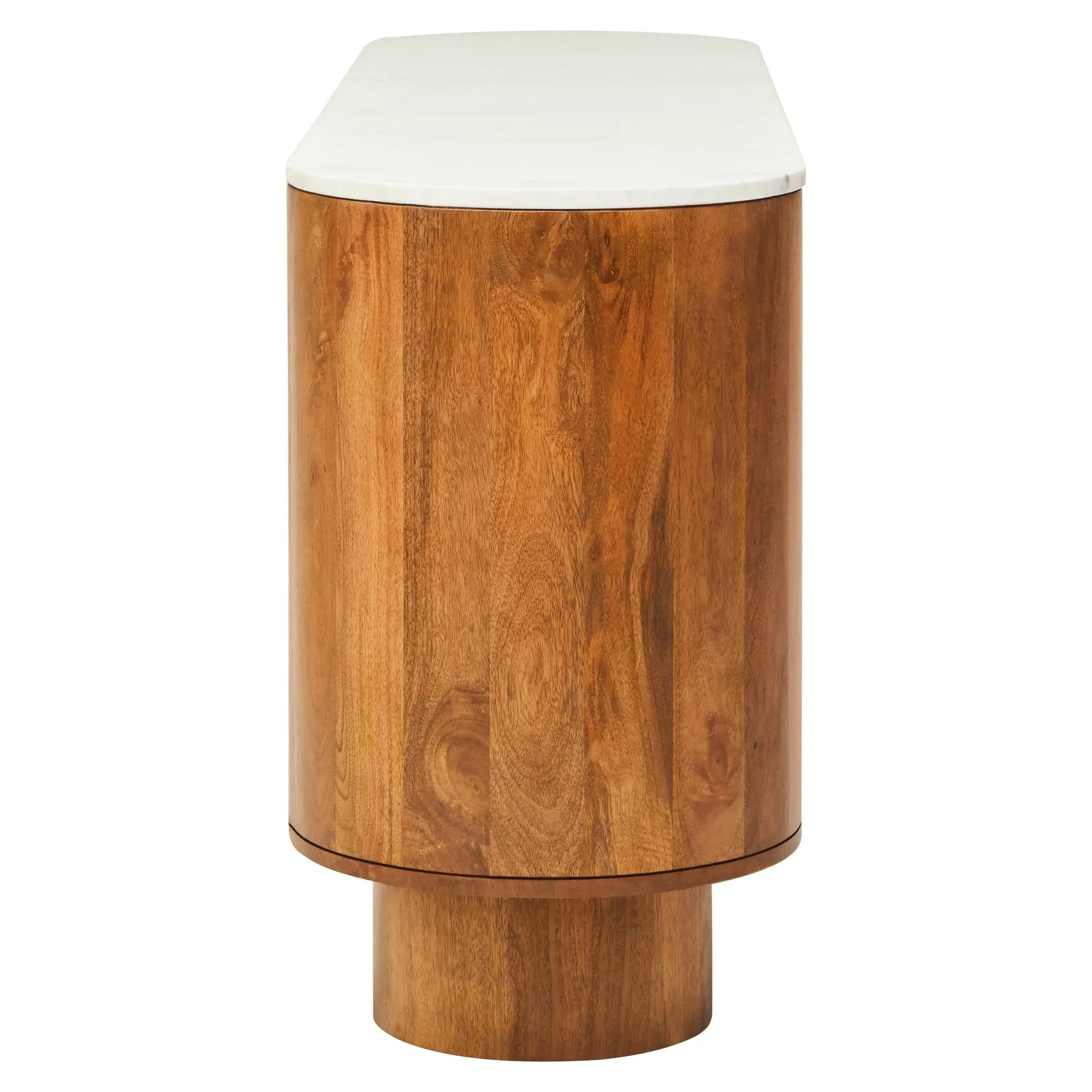 Vercino Mango Wood Sideboard with Marble Top & Carved Design  Nicholas John Interiors