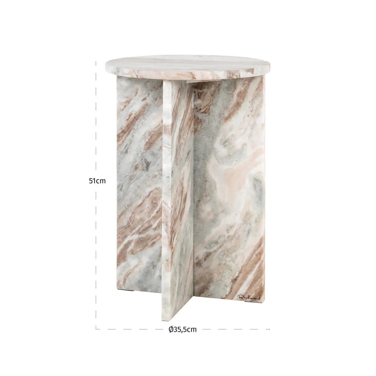 Vevey Blush beige End Table   Nicholas John Interiors