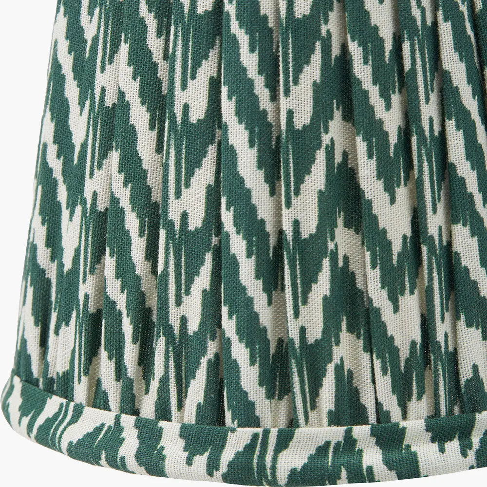 Vienna 14cm Forest Green Chevron Tall Taper Mushroom Pleat Candle Clip Lampshade   Nicholas John Interiors