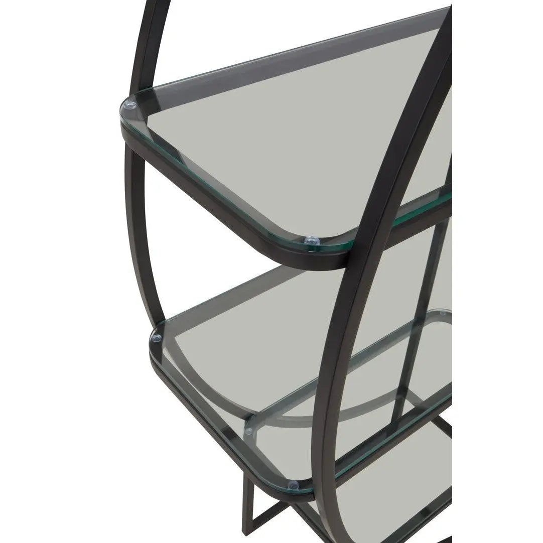 Von Left Half Moon Black Shelf Unit   Nicholas John Interiors