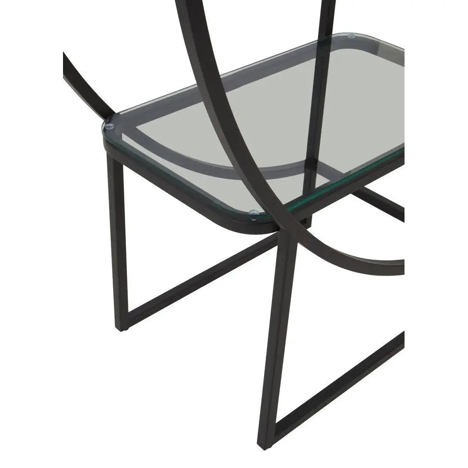 Von Left Half Moon Black Shelf Unit   Nicholas John Interiors