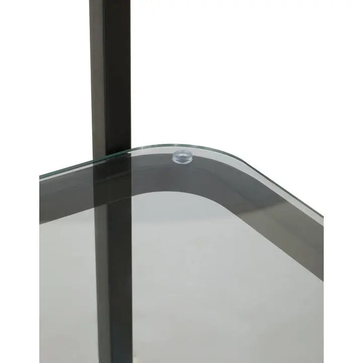 Von Left Half Moon Black Shelf Unit   Nicholas John Interiors