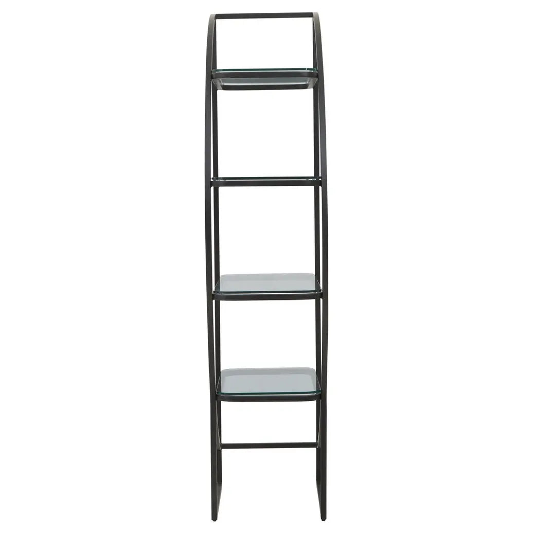 Von Left Half Moon Black Shelf Unit   Nicholas John Interiors