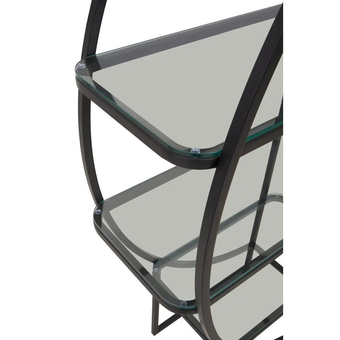 Von Left Half Moon Black Shelf Unit   Nicholas John Interiors