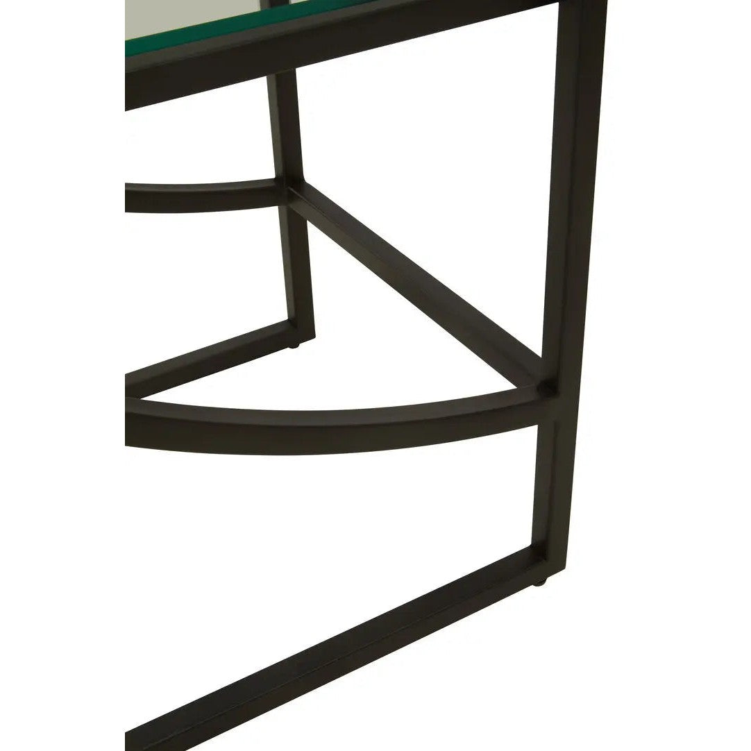 Von Left Half Moon Black Shelf Unit   Nicholas John Interiors
