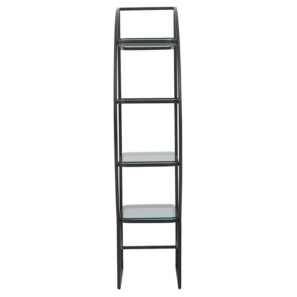 Von Left Half Moon Black Shelf Unit   Nicholas John Interiors