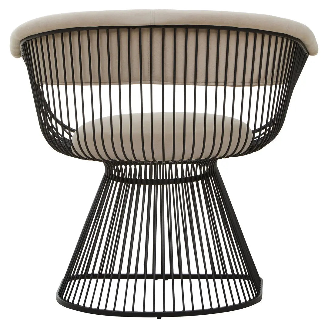 Von Mink Velvet and Black Frame Chair   Nicholas John Interiors