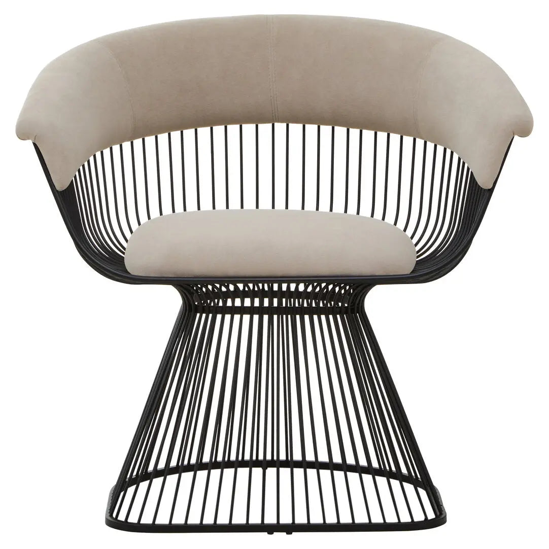 Von Mink Velvet and Black Frame Chair   Nicholas John Interiors