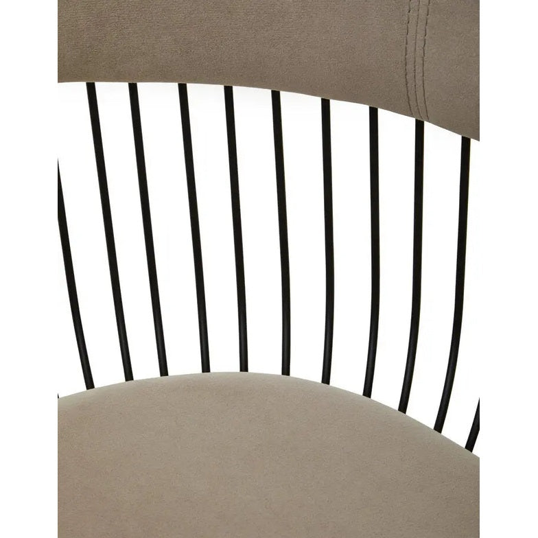 Von Mink Velvet and Black Frame Chair   Nicholas John Interiors