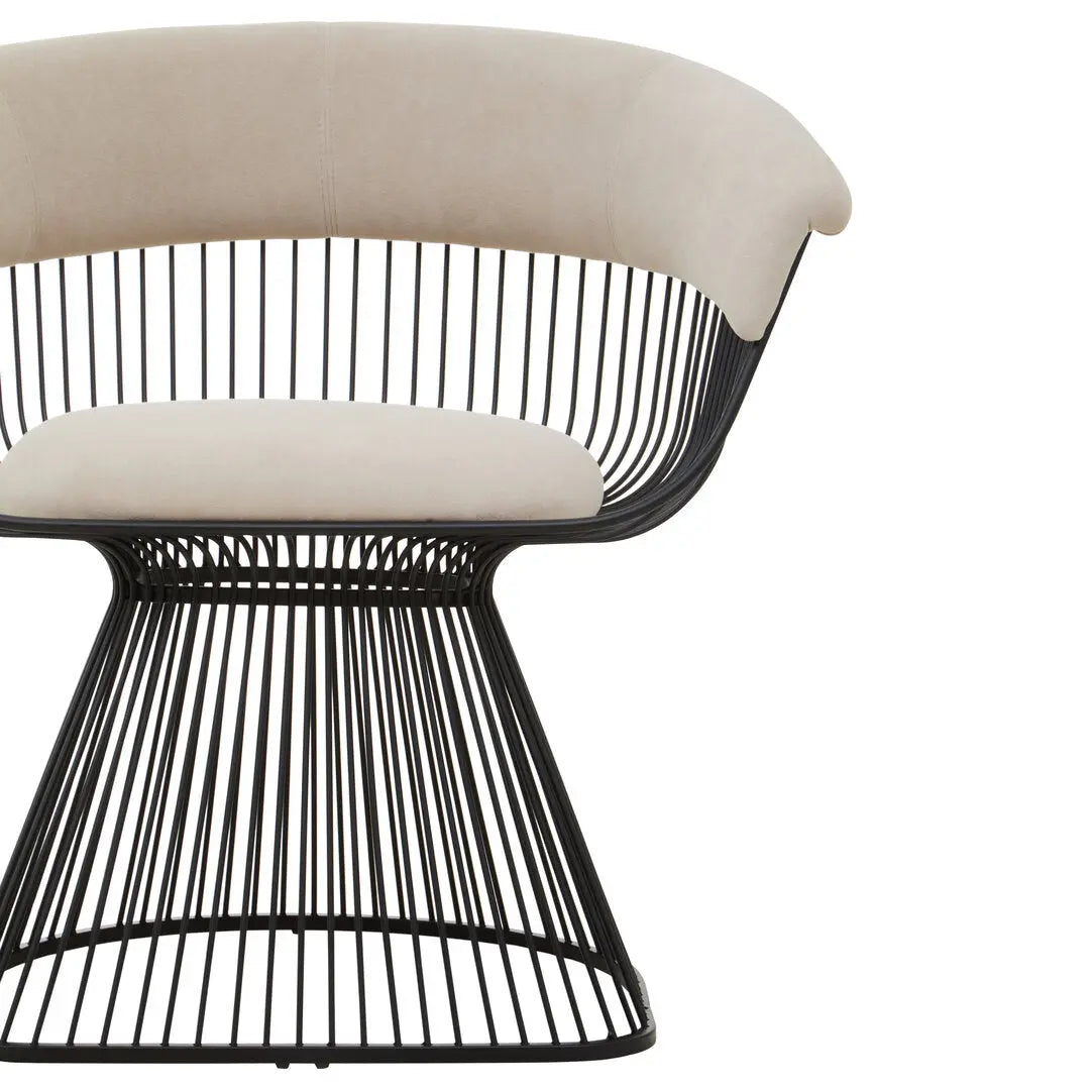 Von Mink Velvet and Black Frame Chair   Nicholas John Interiors