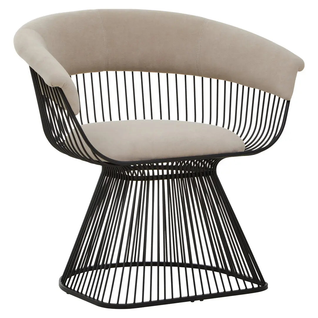 Von Mink Velvet and Black Frame Chair   Nicholas John Interiors