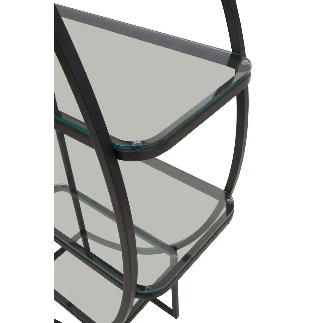 Von Right Half Moon Black Shelf Unit   Nicholas John Interiors