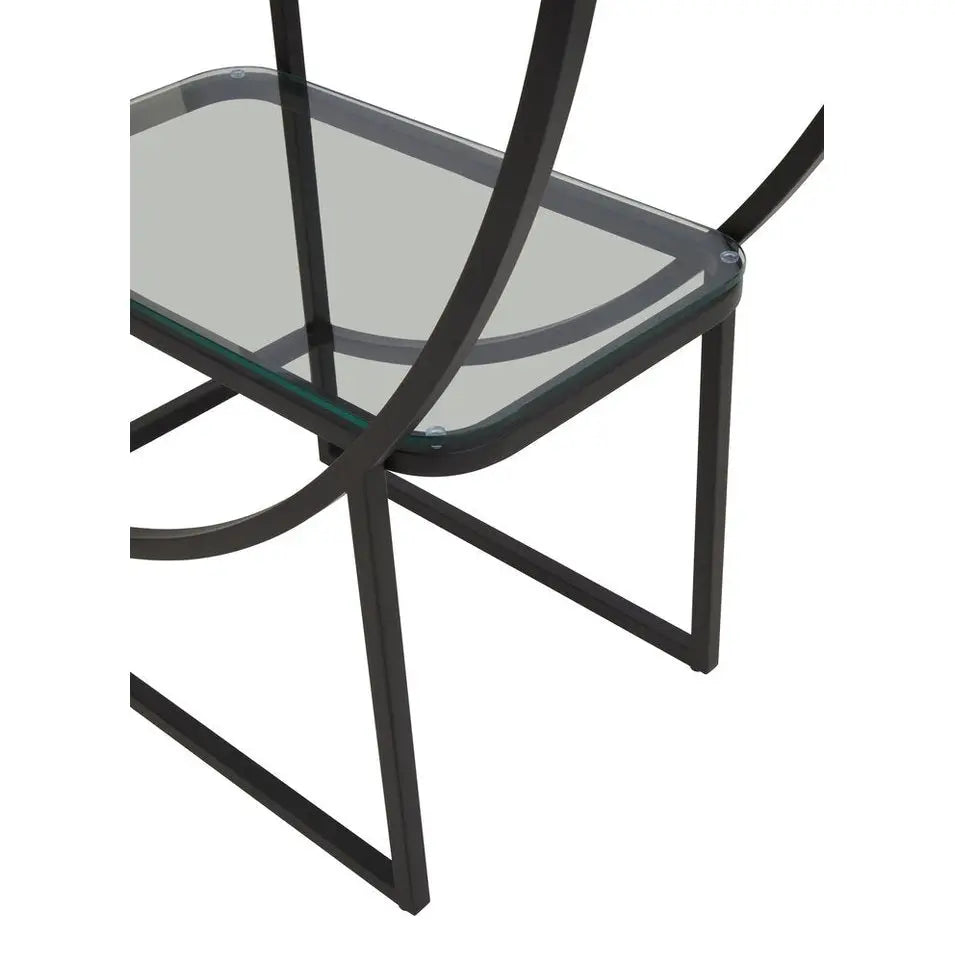 Von Right Half Moon Black Shelf Unit   Nicholas John Interiors