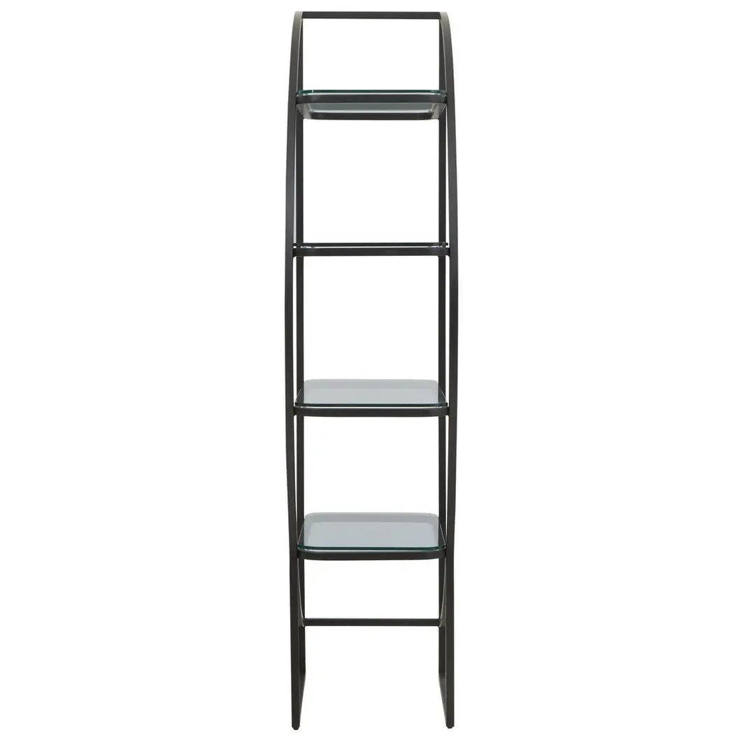 Von Right Half Moon Black Shelf Unit   Nicholas John Interiors