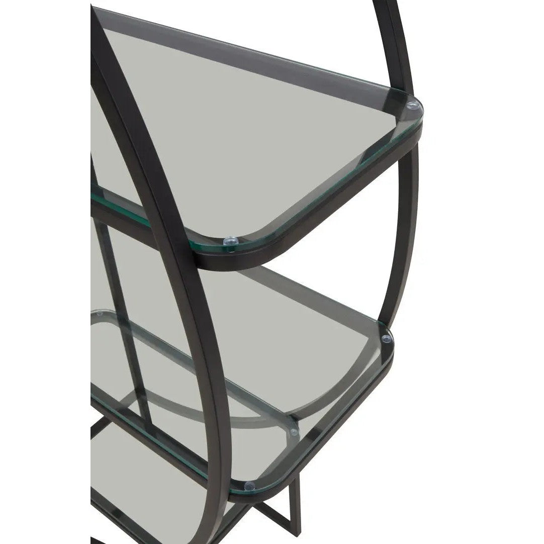 Von Right Half Moon Black Shelf Unit   Nicholas John Interiors