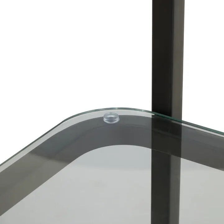 Von Right Half Moon Black Shelf Unit   Nicholas John Interiors