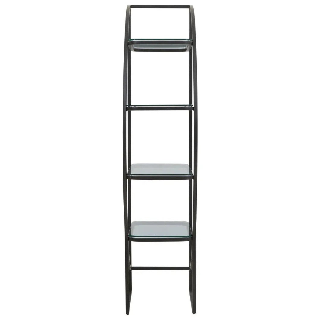 Von Right Half Moon Black Shelf Unit   Nicholas John Interiors