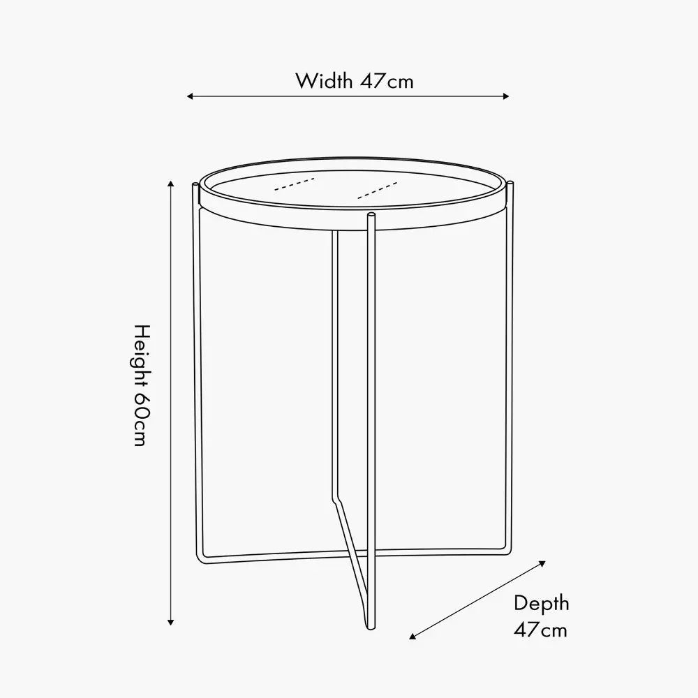 Voss Mirrored Glass and Black Wood Veneer Side Table  Nicholas John Interiors