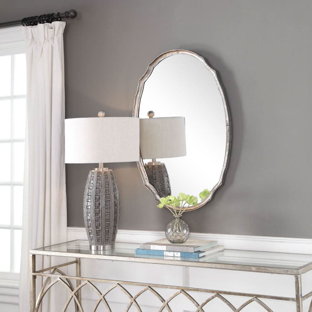 Keiichi Eleanor Mirror Silver   Nicholas John Interiors