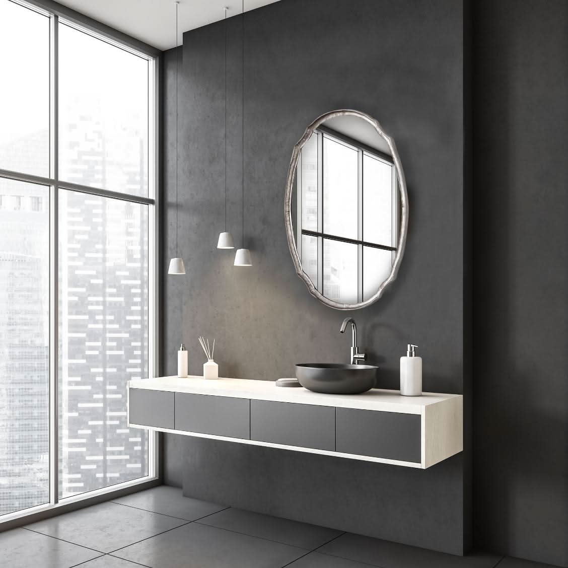 Keiichi Eleanor Mirror Silver   Nicholas John Interiors
