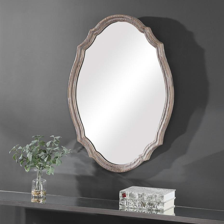 Keiichi Aurelia Wood Effect Mirror   Nicholas John Interiors