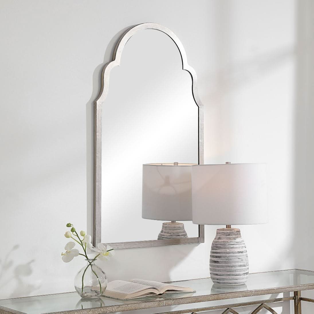 Keiichi Taj Mirror Silver   Nicholas John Interiors