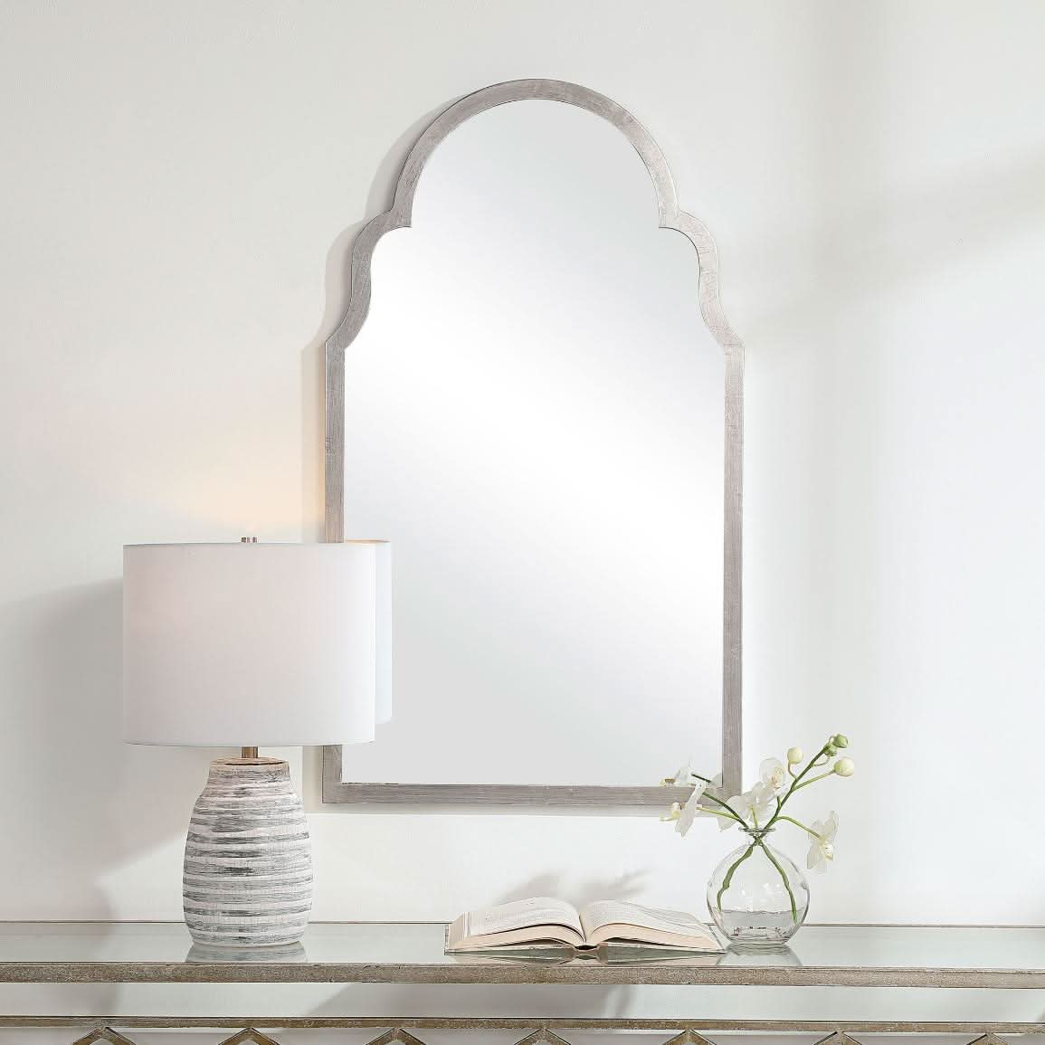 Keiichi Taj Mirror Silver   Nicholas John Interiors