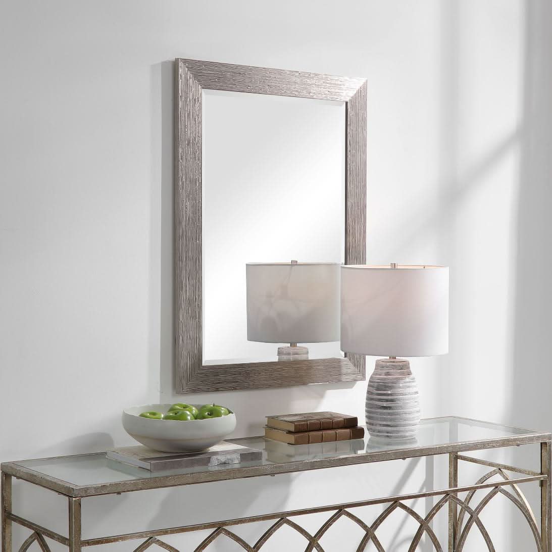 Keiichi Silver Wood Effect Mirror   Nicholas John Interiors