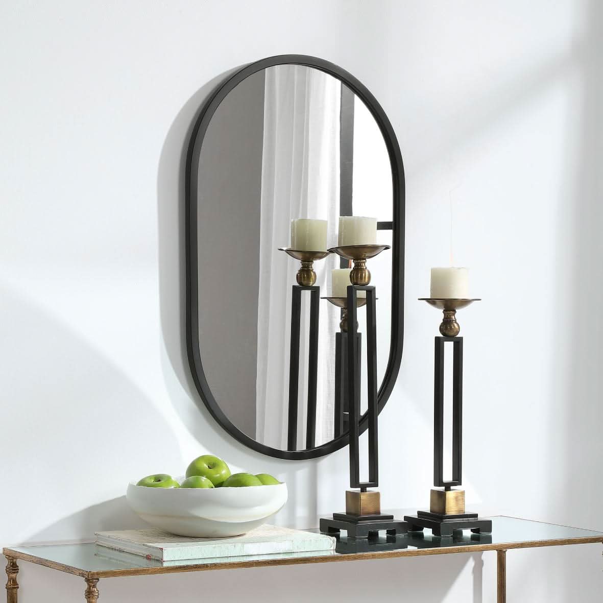 Keiichi Abigail Mirror Black   Nicholas John Interiors