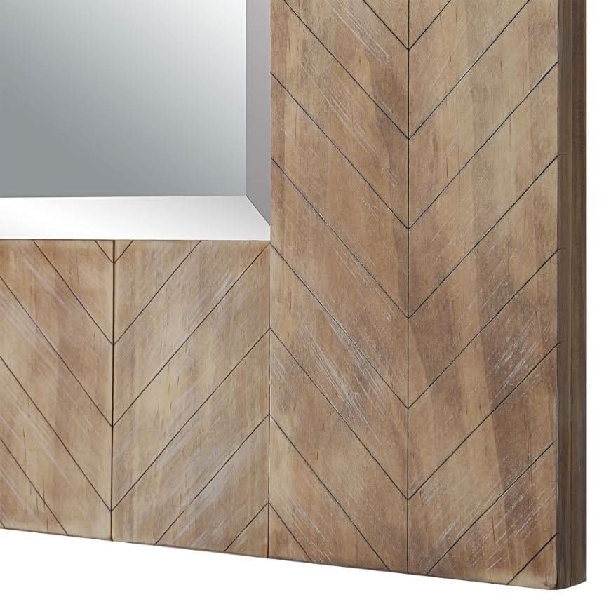 Keiichi Parquet Wooden Mirror   Nicholas John Interiors