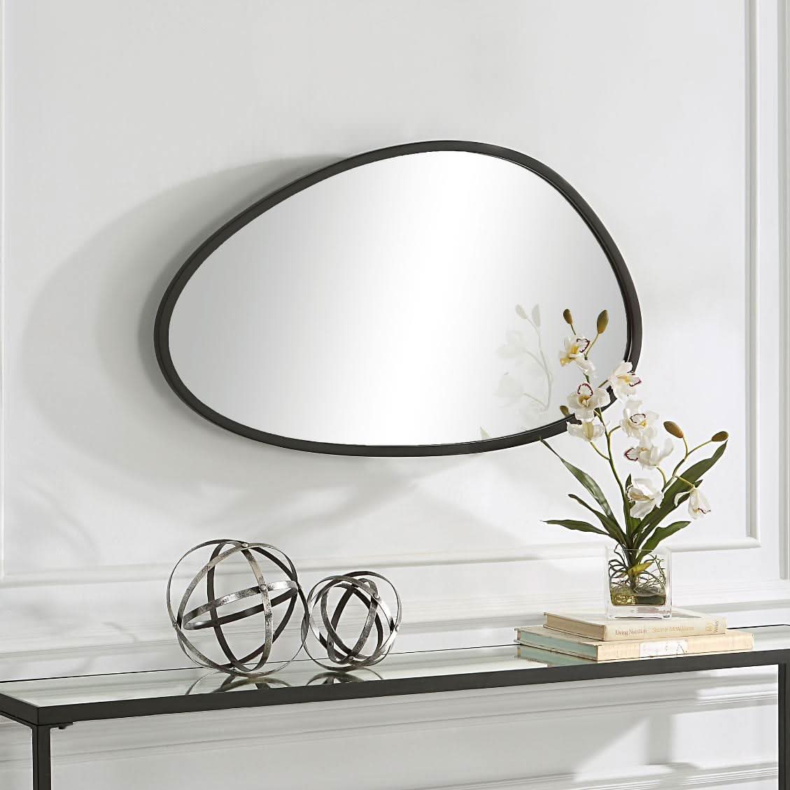 Keiichi Moderne Mirror in Black   Nicholas John Interiors