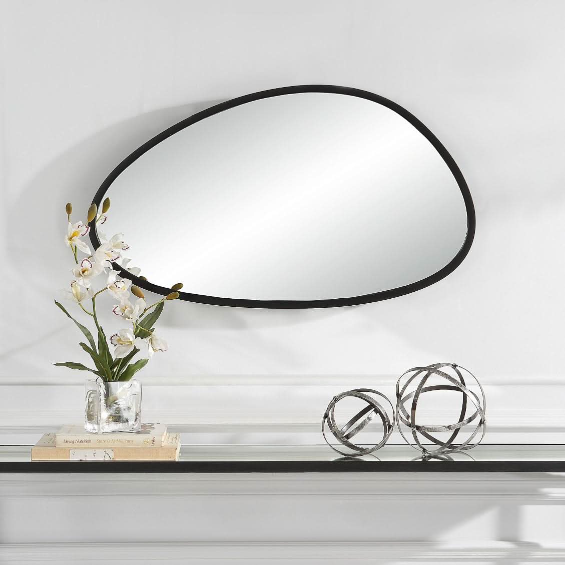 Keiichi Moderne Mirror in Black   Nicholas John Interiors