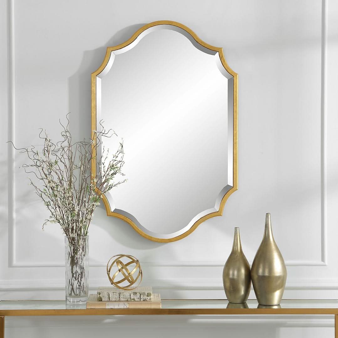Keiichi Iris Mirror Gold   Nicholas John Interiors