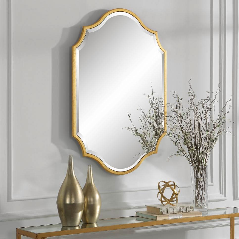 Keiichi Iris Mirror Gold   Nicholas John Interiors