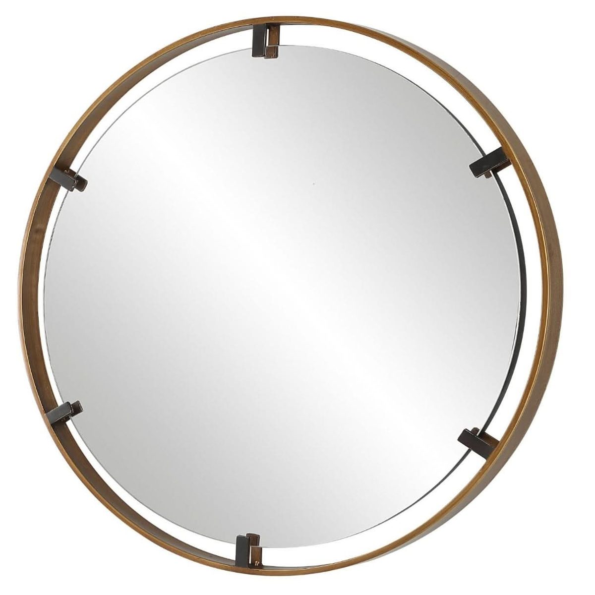 Keiichi Maritime Mirror 81x80cm Black & Brass   Nicholas John Interiors