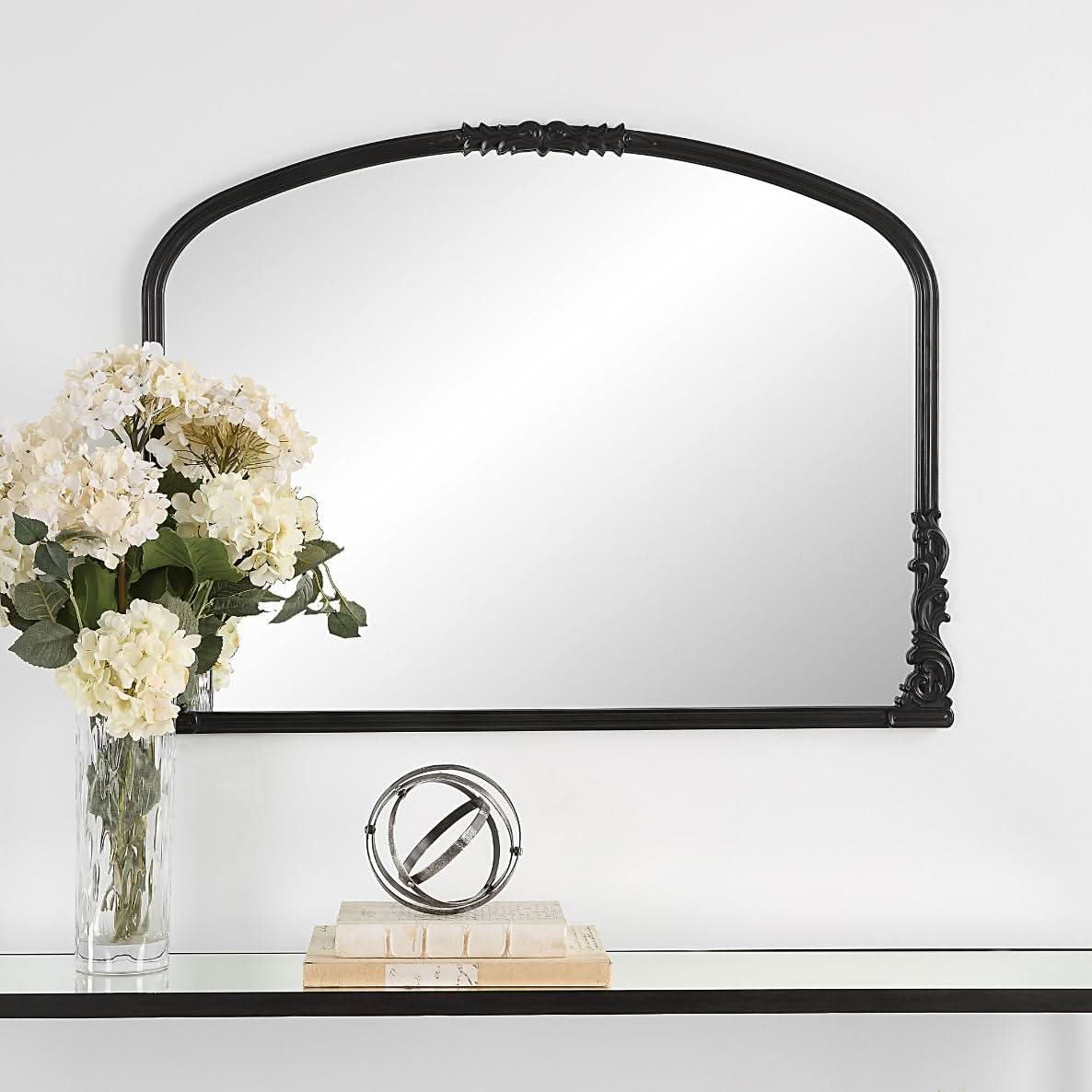 Keiichi Beatrice Mirror Black   Nicholas John Interiors
