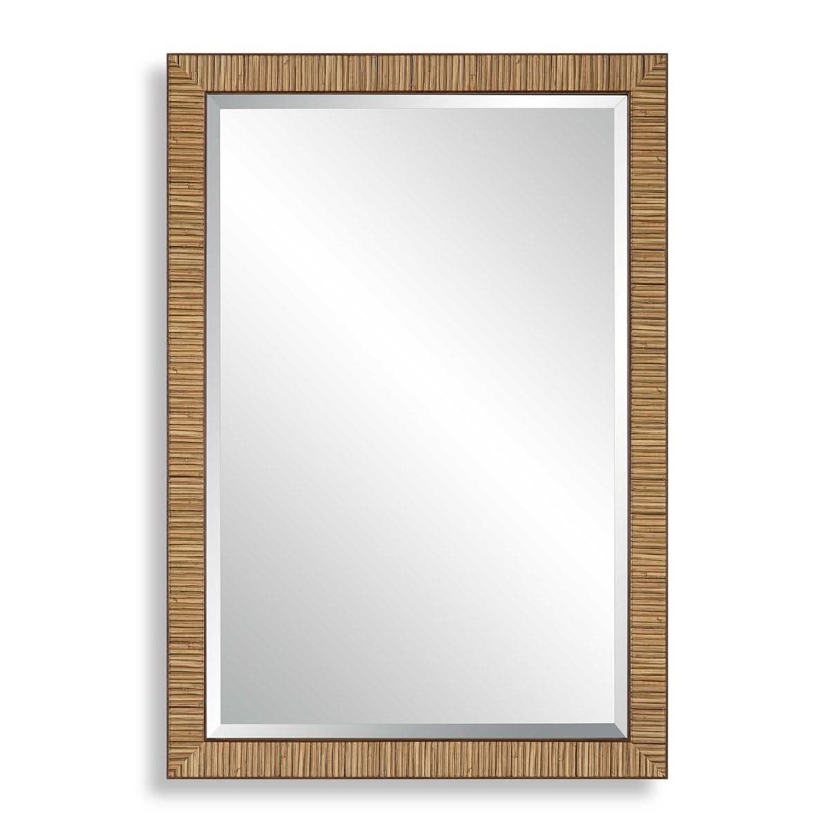 Keiichi Indiana Rattan Rectangle Mirror   Nicholas John Interiors