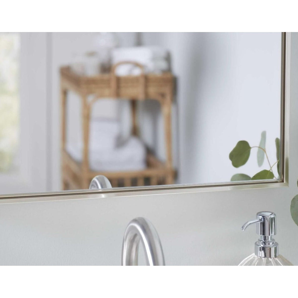 Keiichi Floating Slim Frame Mirror Silver   Nicholas John Interiors