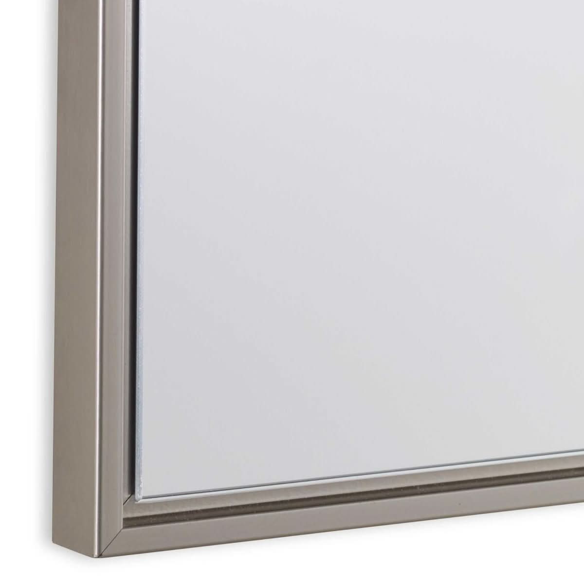 Keiichi Floating Slim Frame Mirror Silver   Nicholas John Interiors