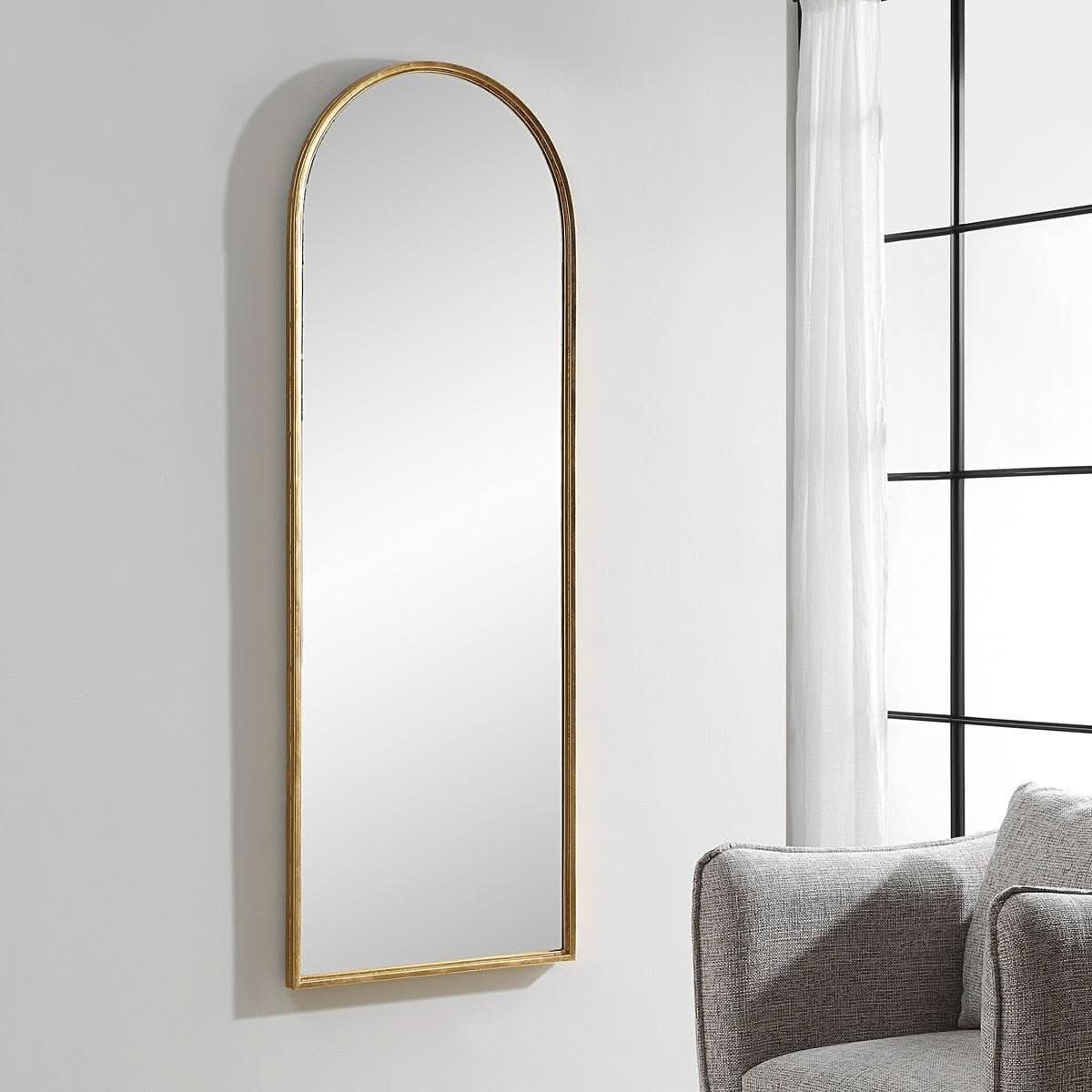 Keiichi Florence Tall Mirror Gold   Nicholas John Interiors