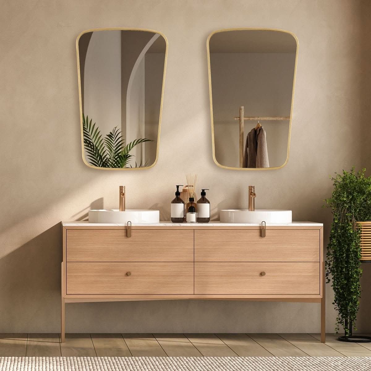 Keiichi Aura Gold Leaf Mirror   Nicholas John Interiors