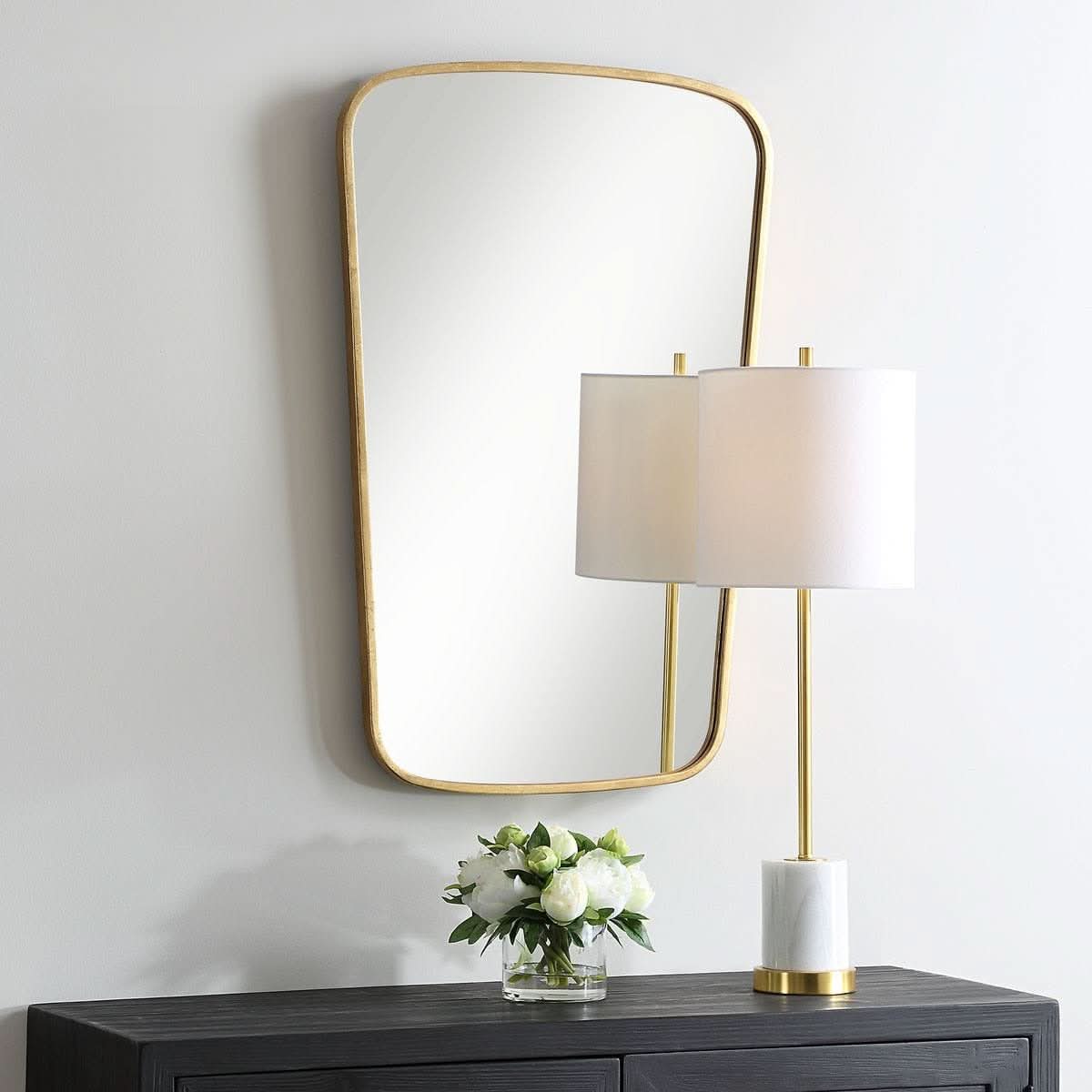 Keiichi Aura Gold Leaf Mirror   Nicholas John Interiors