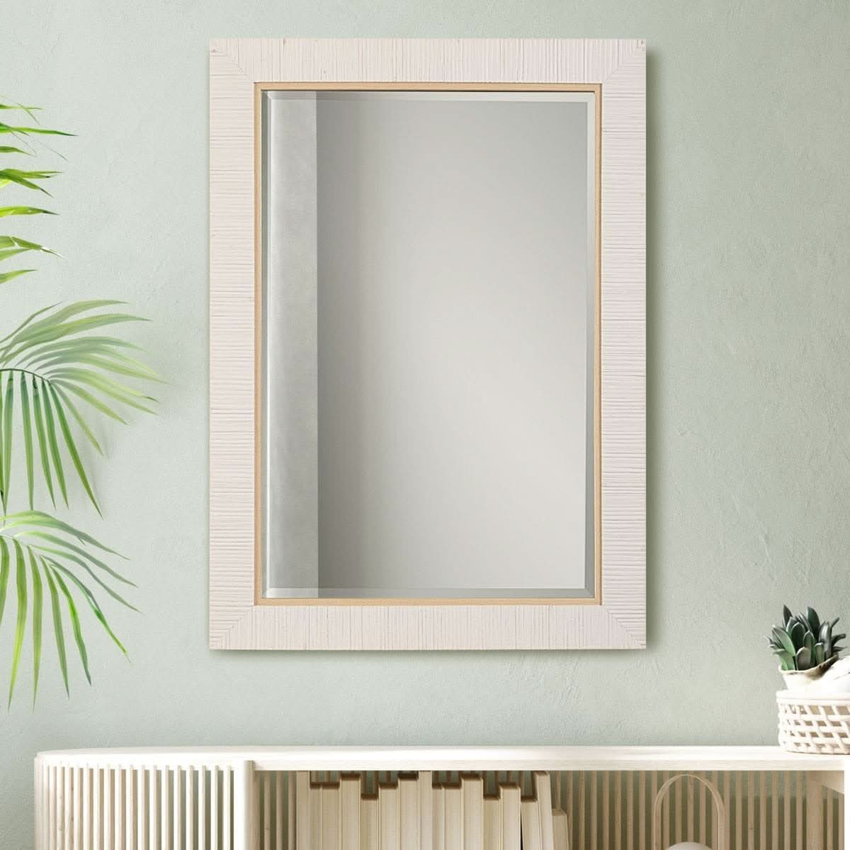 Keiichi Hamptons Mirror in Whitewash   Nicholas John Interiors