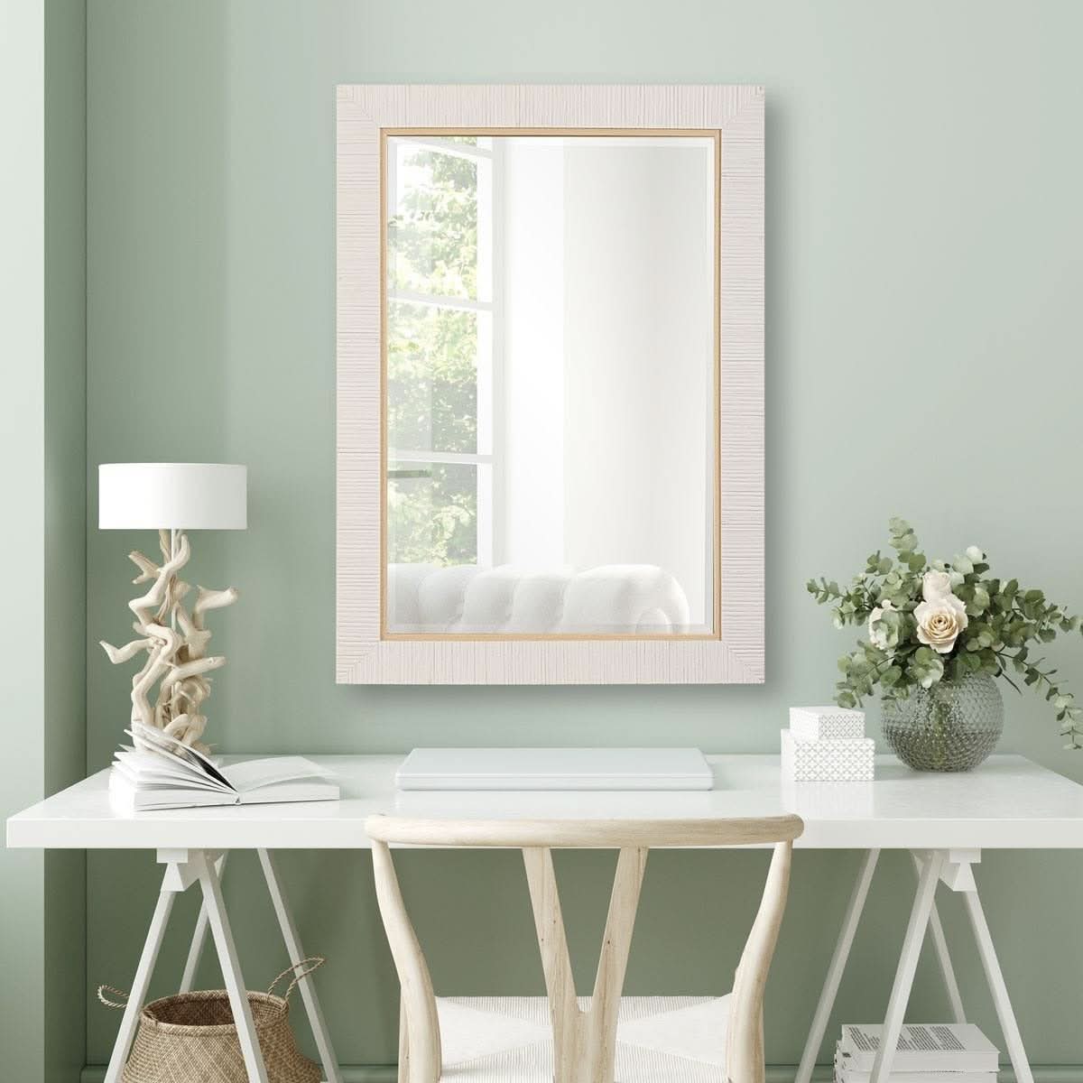 Keiichi Hamptons Mirror in Whitewash   Nicholas John Interiors
