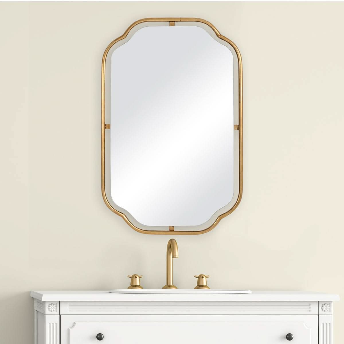 Keiichi Floating Gold Leaf Mirror   Nicholas John Interiors