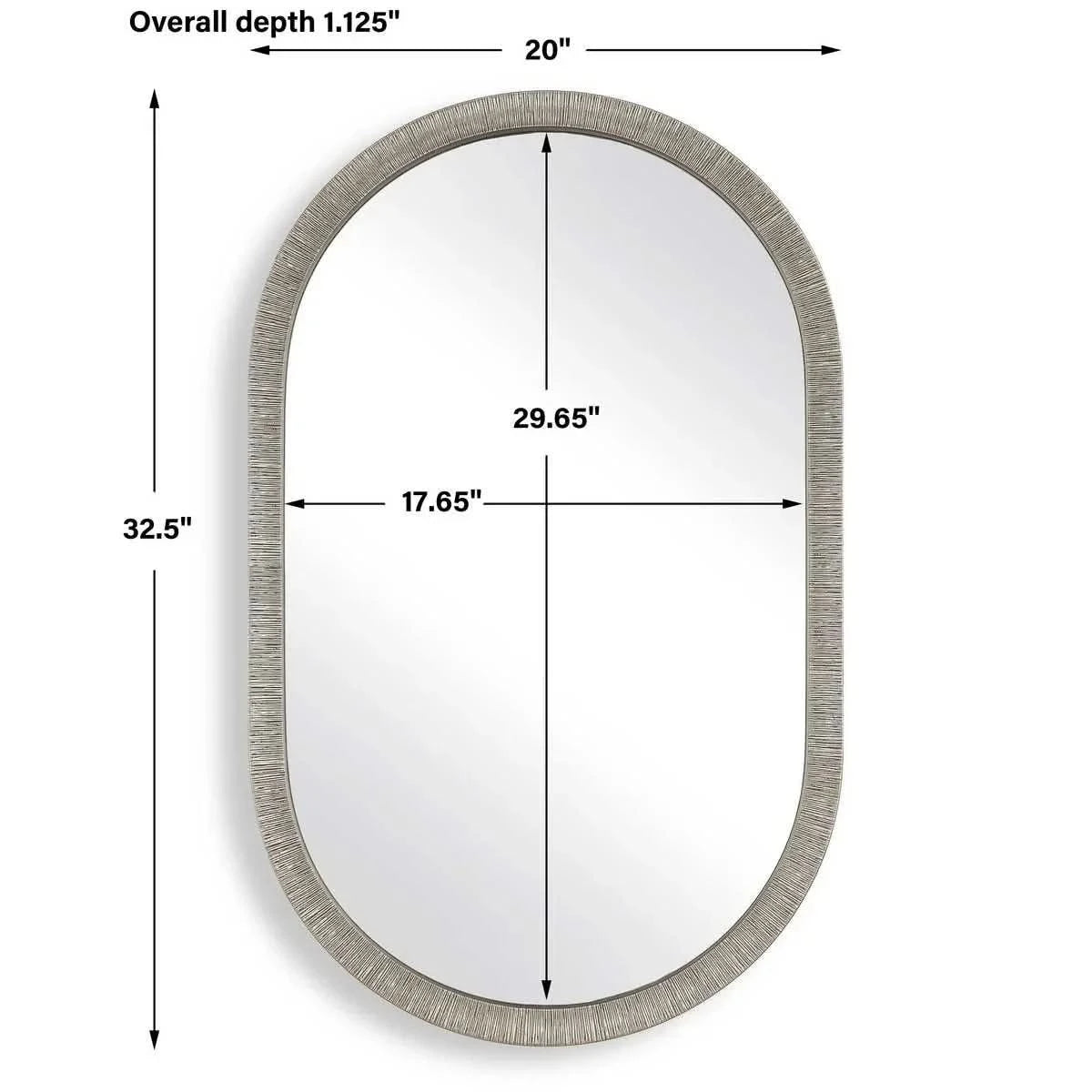 Keiichi Silver Pill Mirror   Nicholas John Interiors