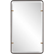 Keiichi Triton Mirror in Aged Bronze   Nicholas John Interiors