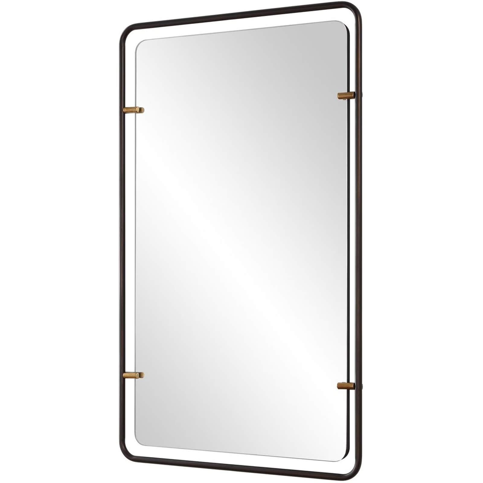 Keiichi Triton Mirror in Aged Bronze   Nicholas John Interiors