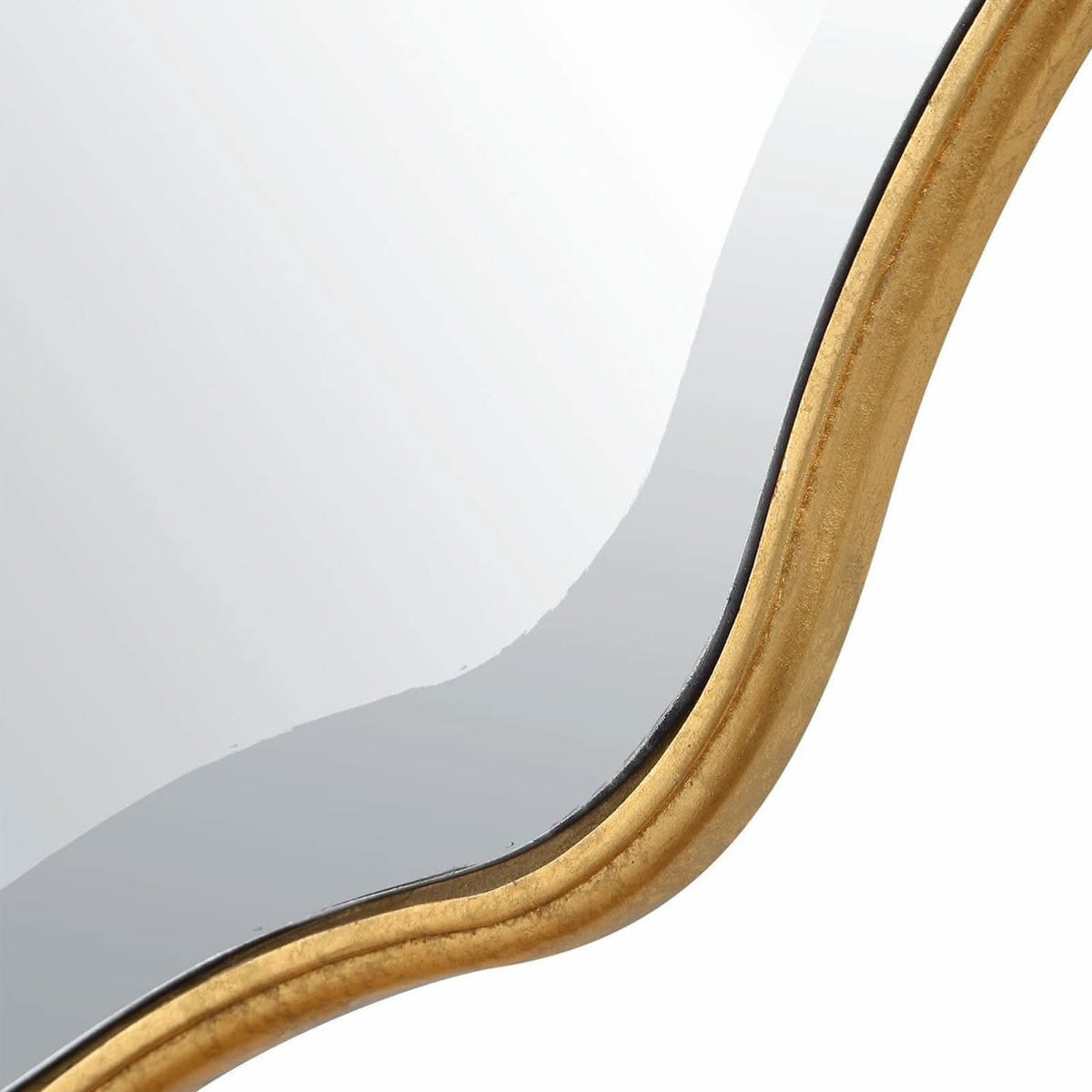 Keiichi Capri Scalloped Oval Mirror in Gold   Nicholas John Interiors
