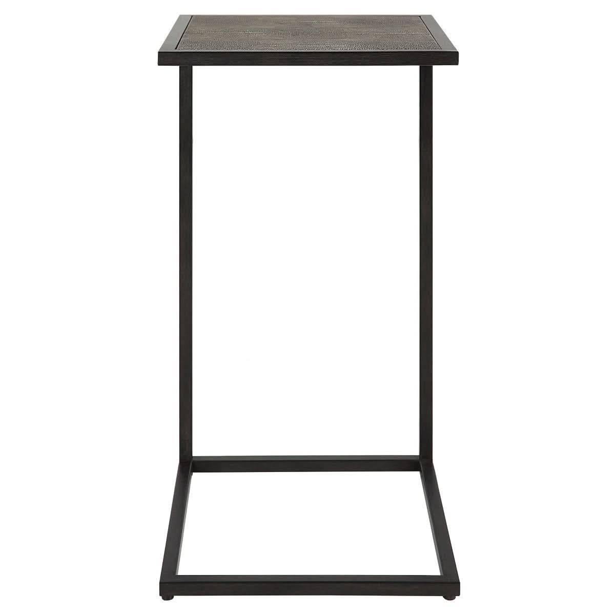 Keiichi Shagreen Pull-Up Side Table in Grey   Nicholas John Interiors
